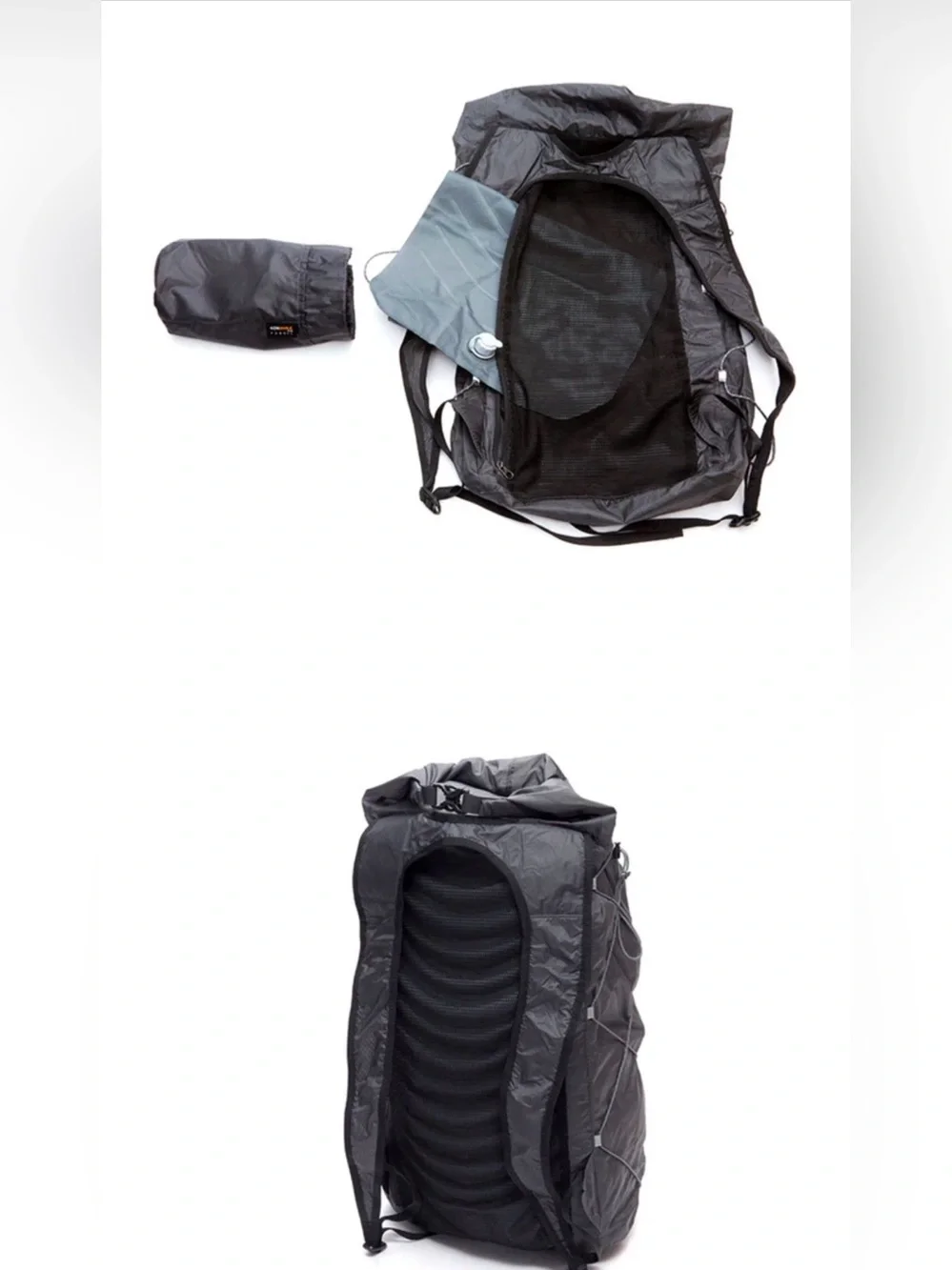 Adamant Black Lightweight Packable Backpack with External Bungee
